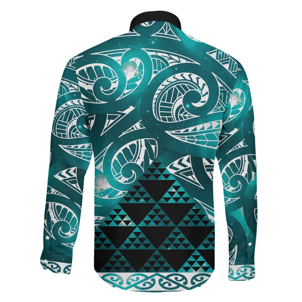 Matariki New Zealand Family Matching Mermaid Dress and Hawaiian Shirt NZ Niho Taniwha Maori New Year Cyan Galaxy LT14 - Polynesian Pride