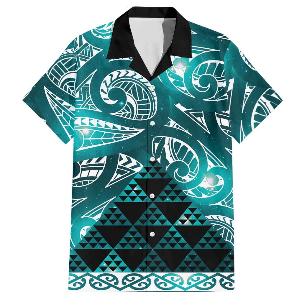 Matariki New Zealand Hawaiian Shirt NZ Niho Taniwha Maori New Year Cyan Galaxy LT14 Cyan - Polynesian Pride