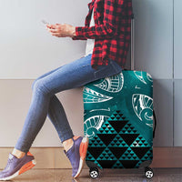 Matariki New Zealand Luggage Cover NZ Niho Taniwha Maori New Year Cyan Galaxy LT14 - Polynesian Pride