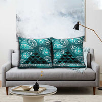 Matariki New Zealand Pillow Cover NZ Niho Taniwha Maori New Year Cyan Galaxy