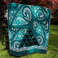 Matariki New Zealand Quilt NZ Niho Taniwha Maori New Year Cyan Galaxy