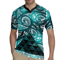 Matariki New Zealand Rugby Jersey NZ Niho Taniwha Maori New Year Cyan Galaxy
