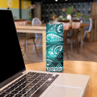 Matariki New Zealand Skinny Tumbler NZ Niho Taniwha Maori New Year Cyan Galaxy LT14 - Polynesian Pride