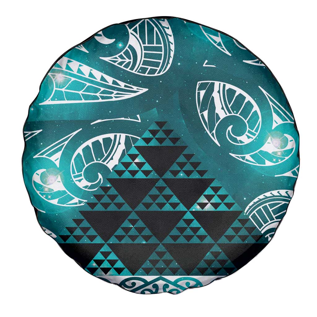 Matariki New Zealand Spare Tire Cover NZ Niho Taniwha Maori New Year Cyan Galaxy LT14 - Polynesian Pride