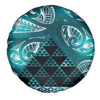 Matariki New Zealand Spare Tire Cover NZ Niho Taniwha Maori New Year Cyan Galaxy LT14 - Polynesian Pride