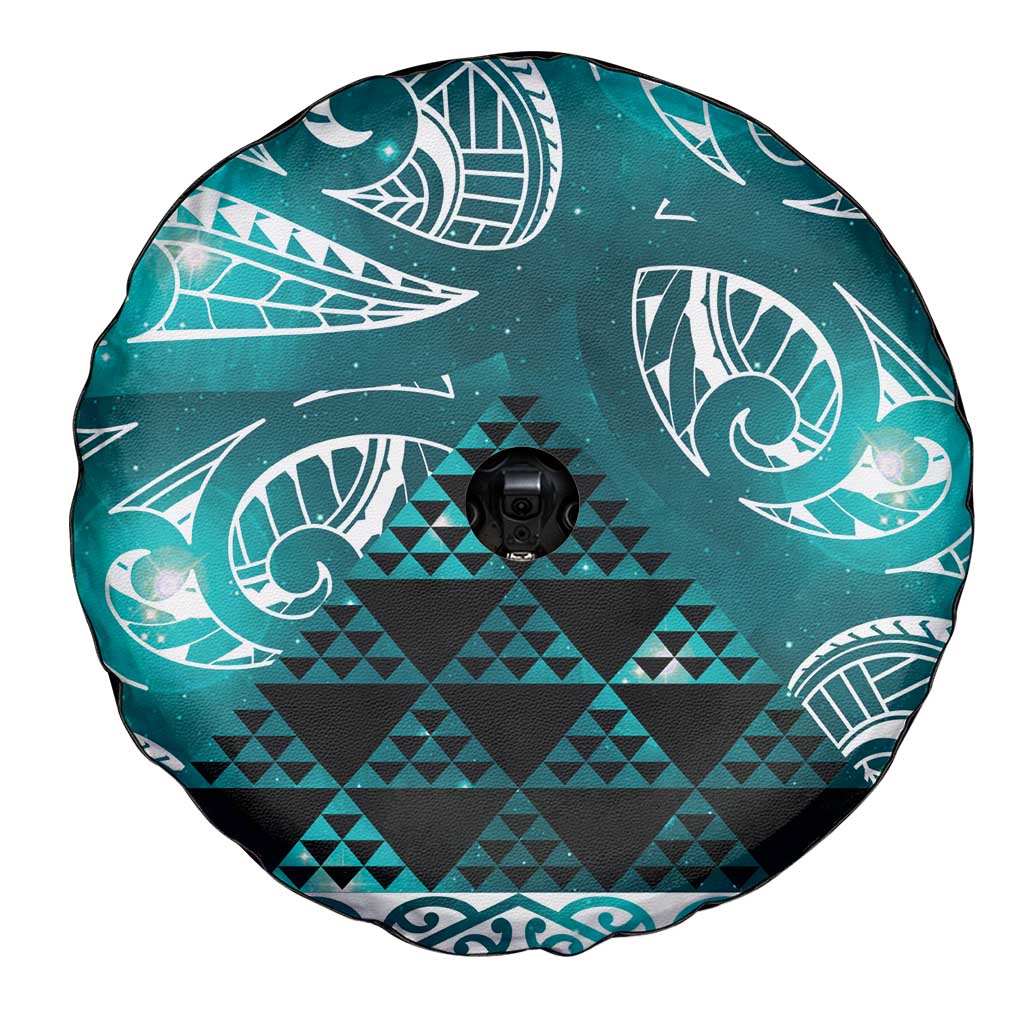 Matariki New Zealand Spare Tire Cover NZ Niho Taniwha Maori New Year Cyan Galaxy LT14 - Polynesian Pride