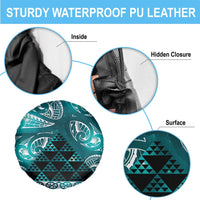 Matariki New Zealand Spare Tire Cover NZ Niho Taniwha Maori New Year Cyan Galaxy LT14 - Polynesian Pride