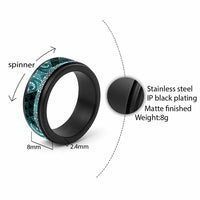 Matariki New Zealand Spinner Ring NZ Niho Taniwha Maori New Year Cyan Galaxy