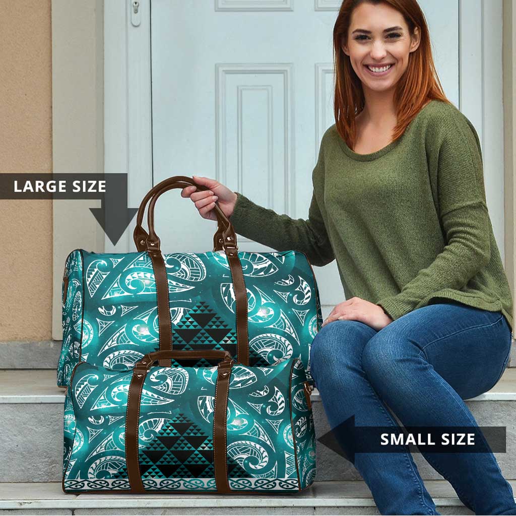 Matariki New Zealand Travel Bag NZ Niho Taniwha Maori New Year Cyan Galaxy LT14 - Polynesian Pride
