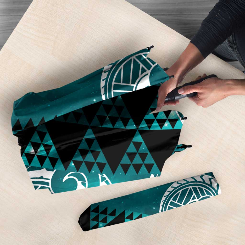 Matariki New Zealand Umbrella NZ Niho Taniwha Maori New Year Cyan Galaxy