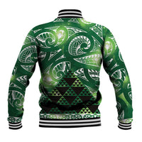 Matariki New Zealand Baseball Jacket NZ Niho Taniwha Maori New Year Green Galaxy LT14 - Polynesian Pride