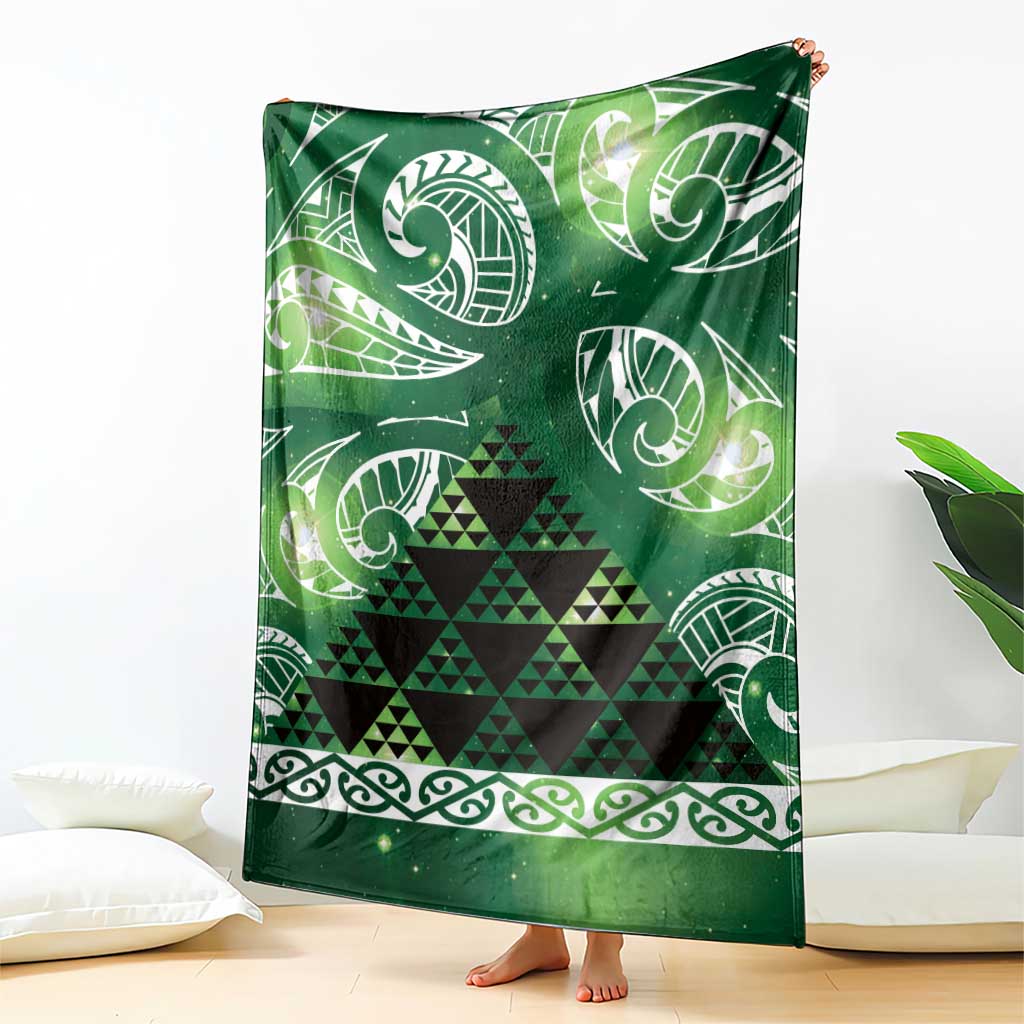 Matariki New Zealand Blanket NZ Niho Taniwha Maori New Year Green Galaxy LT14 - Polynesian Pride