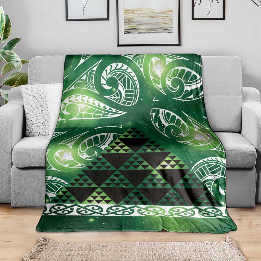 Matariki New Zealand Blanket NZ Niho Taniwha Maori New Year Green Galaxy LT14 - Polynesian Pride