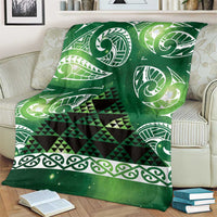 Matariki New Zealand Blanket NZ Niho Taniwha Maori New Year Green Galaxy LT14 - Polynesian Pride
