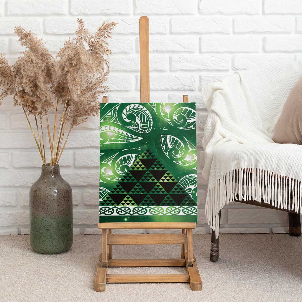 Matariki New Zealand Canvas Wall Art NZ Niho Taniwha Maori New Year Green Galaxy