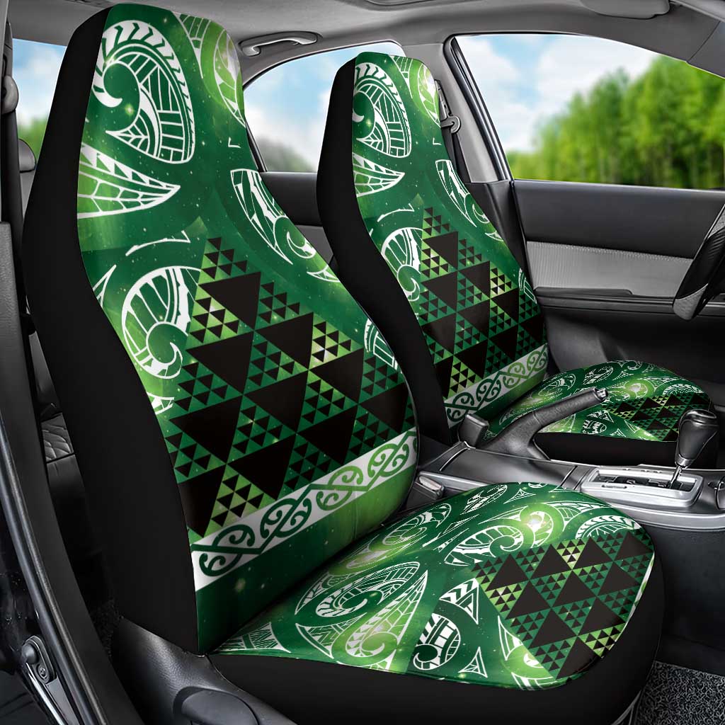Matariki New Zealand Car Seat Cover NZ Niho Taniwha Maori New Year Green Galaxy LT14 - Polynesian Pride