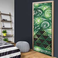 Matariki New Zealand Door Cover NZ Niho Taniwha Maori New Year Green Galaxy LT14 - Polynesian Pride