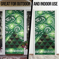 Matariki New Zealand Door Cover NZ Niho Taniwha Maori New Year Green Galaxy LT14 - Polynesian Pride