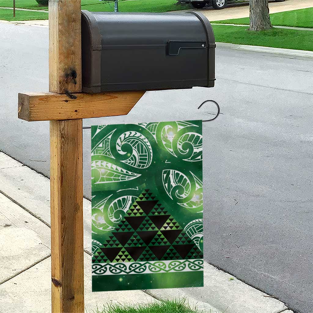 Matariki New Zealand Garden Flag NZ Niho Taniwha Maori New Year Green Galaxy LT14 - Polynesian Pride