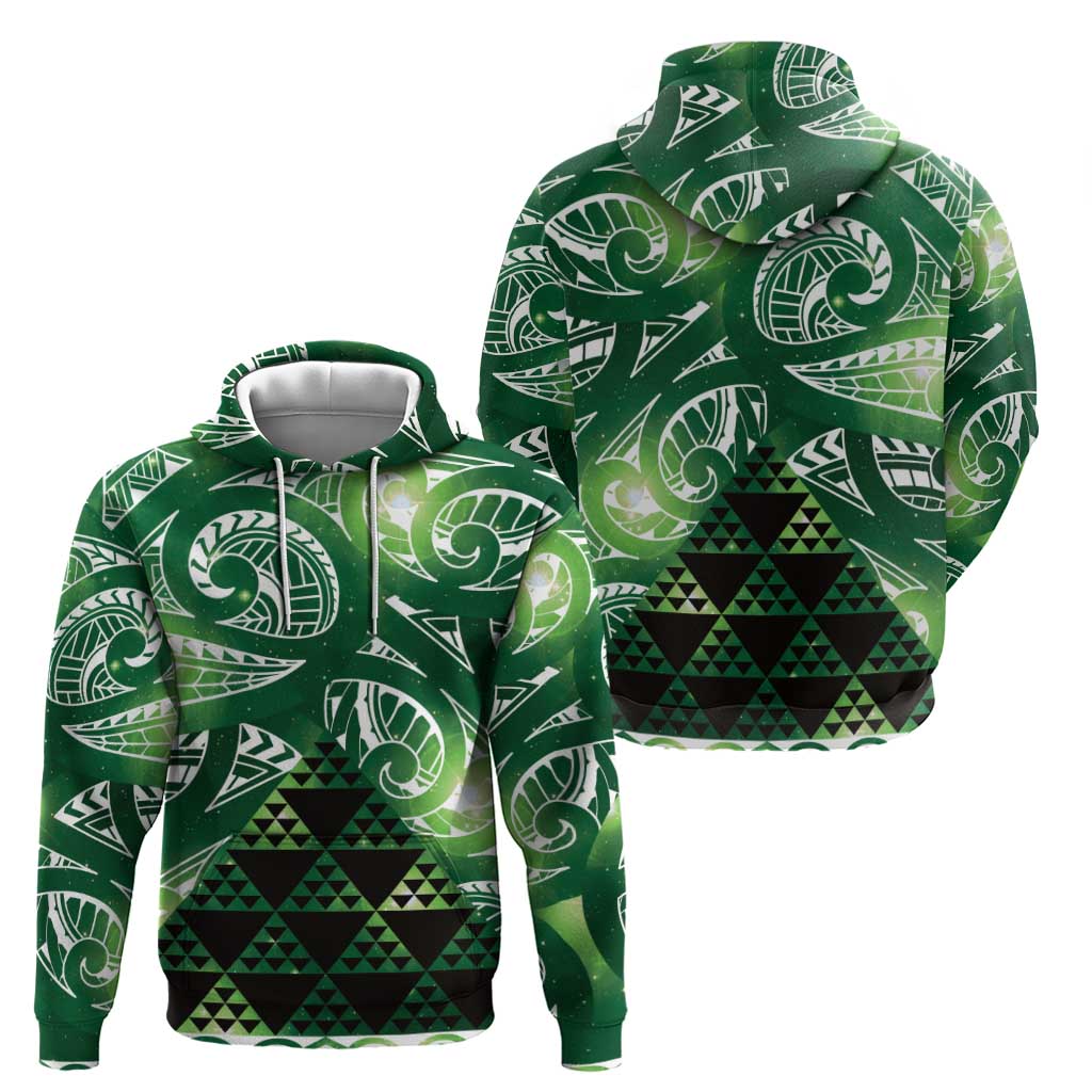 Matariki New Zealand Hoodie NZ Niho Taniwha Maori New Year Green Galaxy LT14 - Polynesian Pride