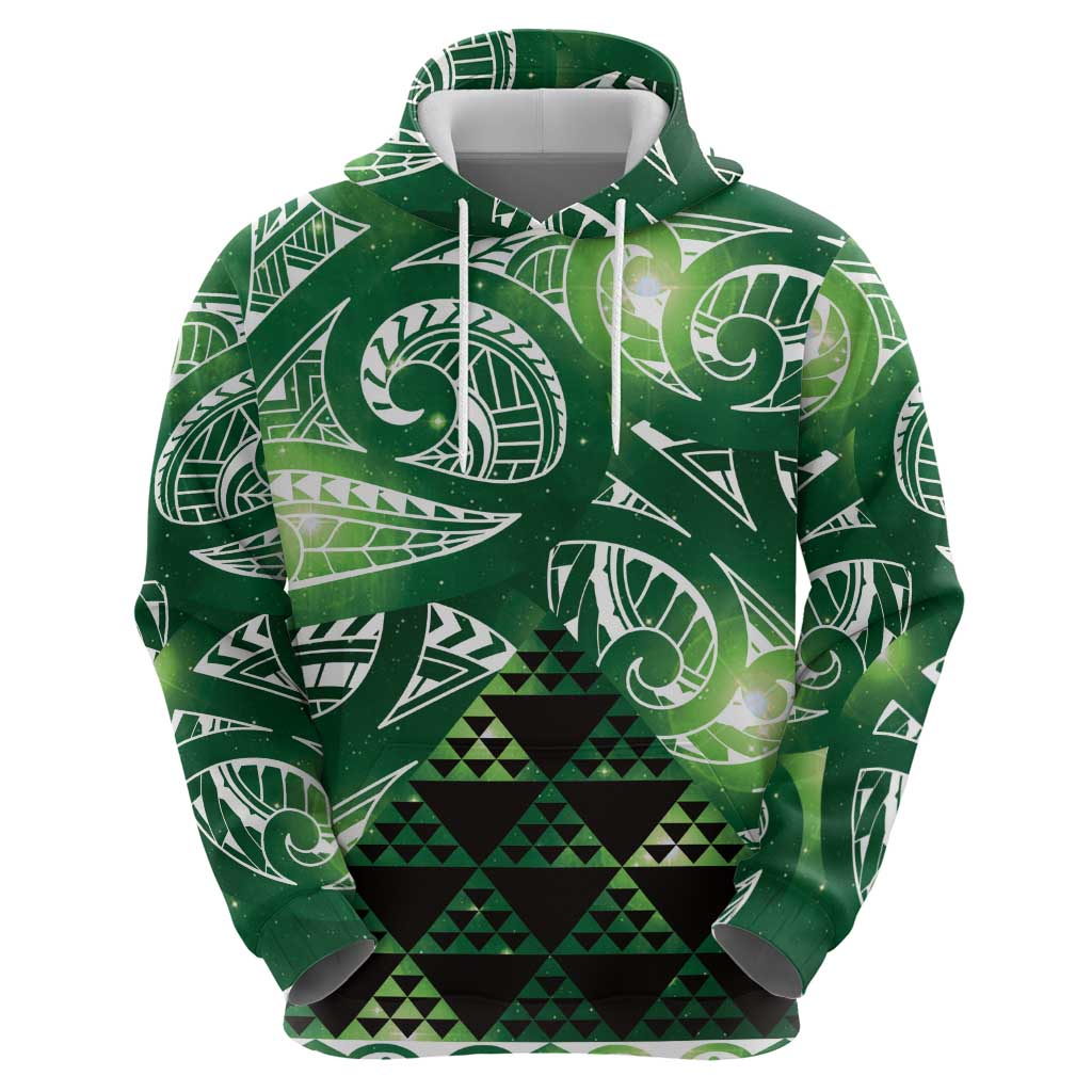 Matariki New Zealand Hoodie NZ Niho Taniwha Maori New Year Green Galaxy LT14 - Polynesian Pride