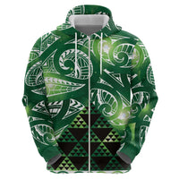 Matariki New Zealand Hoodie NZ Niho Taniwha Maori New Year Green Galaxy LT14 - Polynesian Pride