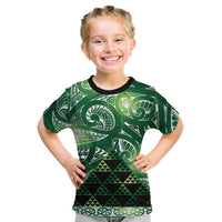 Matariki New Zealand Kid T Shirt NZ Niho Taniwha Maori New Year Green Galaxy LT14 Green - Polynesian Pride