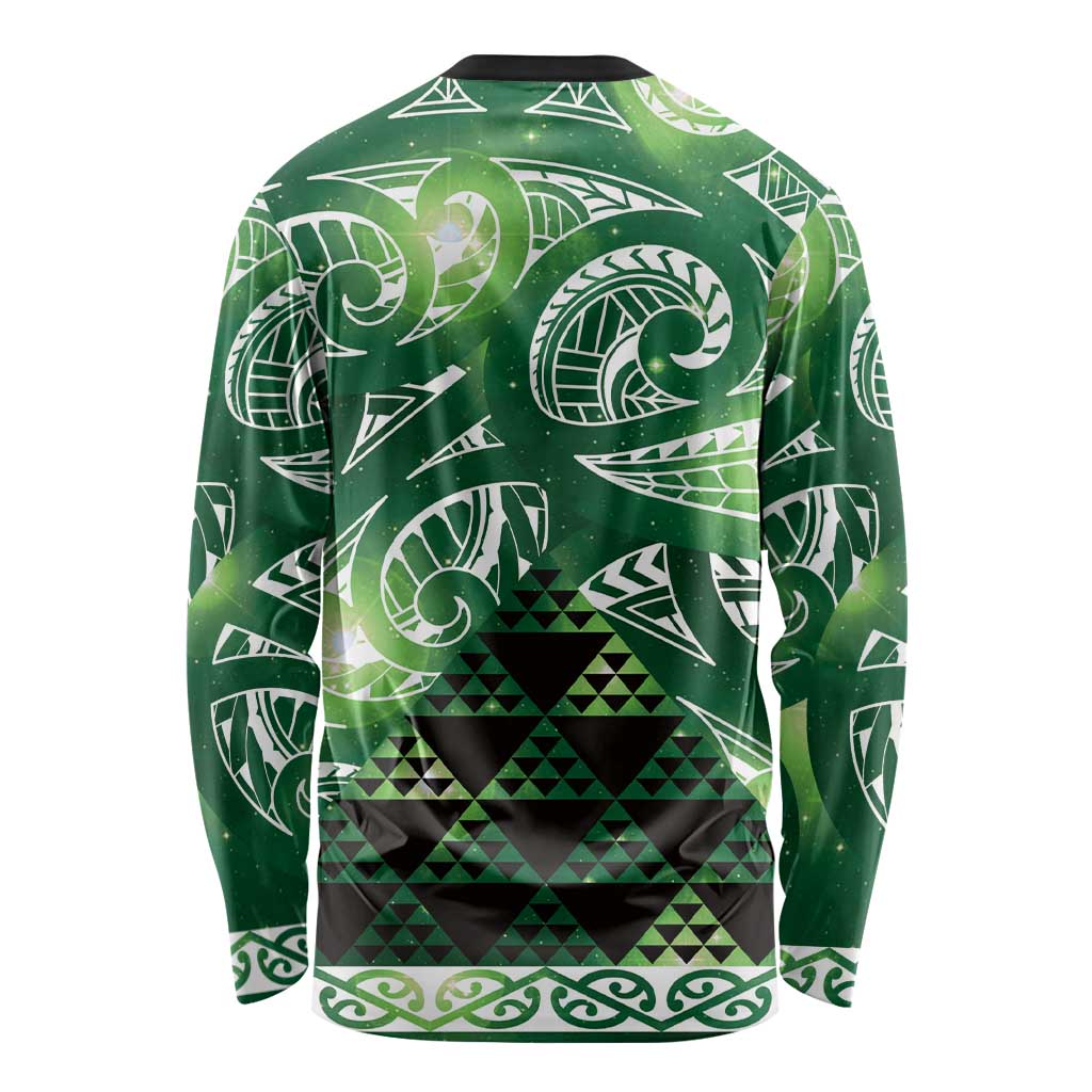 Matariki New Zealand Long Sleeve Shirt NZ Niho Taniwha Maori New Year Green Galaxy LT14 - Polynesian Pride
