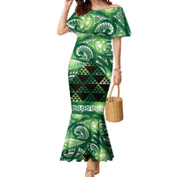 Matariki New Zealand Mermaid Dress NZ Niho Taniwha Maori New Year Green Galaxy LT14 Women Green - Polynesian Pride