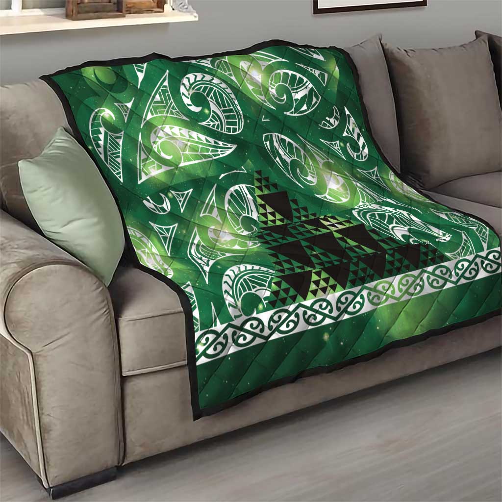 Matariki New Zealand Quilt NZ Niho Taniwha Maori New Year Green Galaxy
