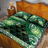 Matariki New Zealand Quilt Bed Set NZ Niho Taniwha Maori New Year Green Galaxy