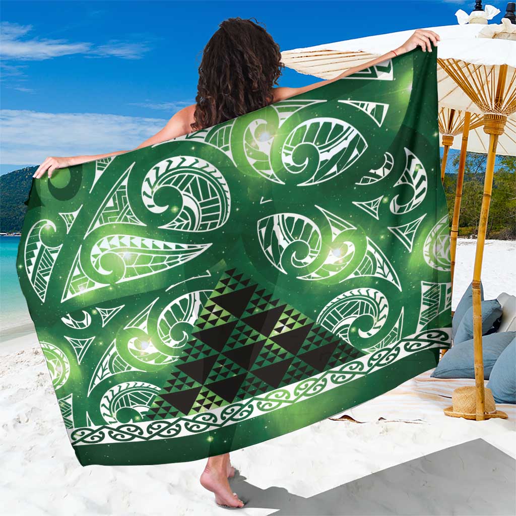 Matariki New Zealand Sarong NZ Niho Taniwha Maori New Year Green Galaxy