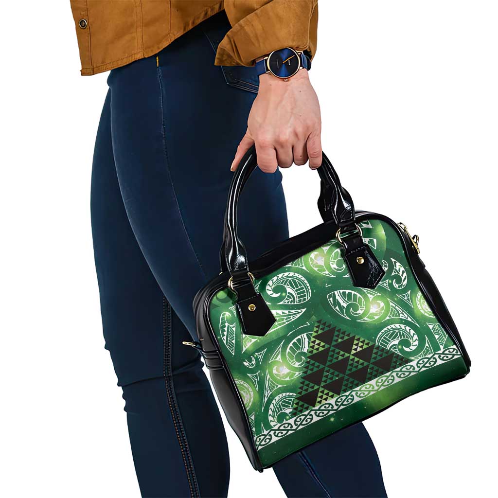 Matariki New Zealand Shoulder Handbag NZ Niho Taniwha Maori New Year Green Galaxy