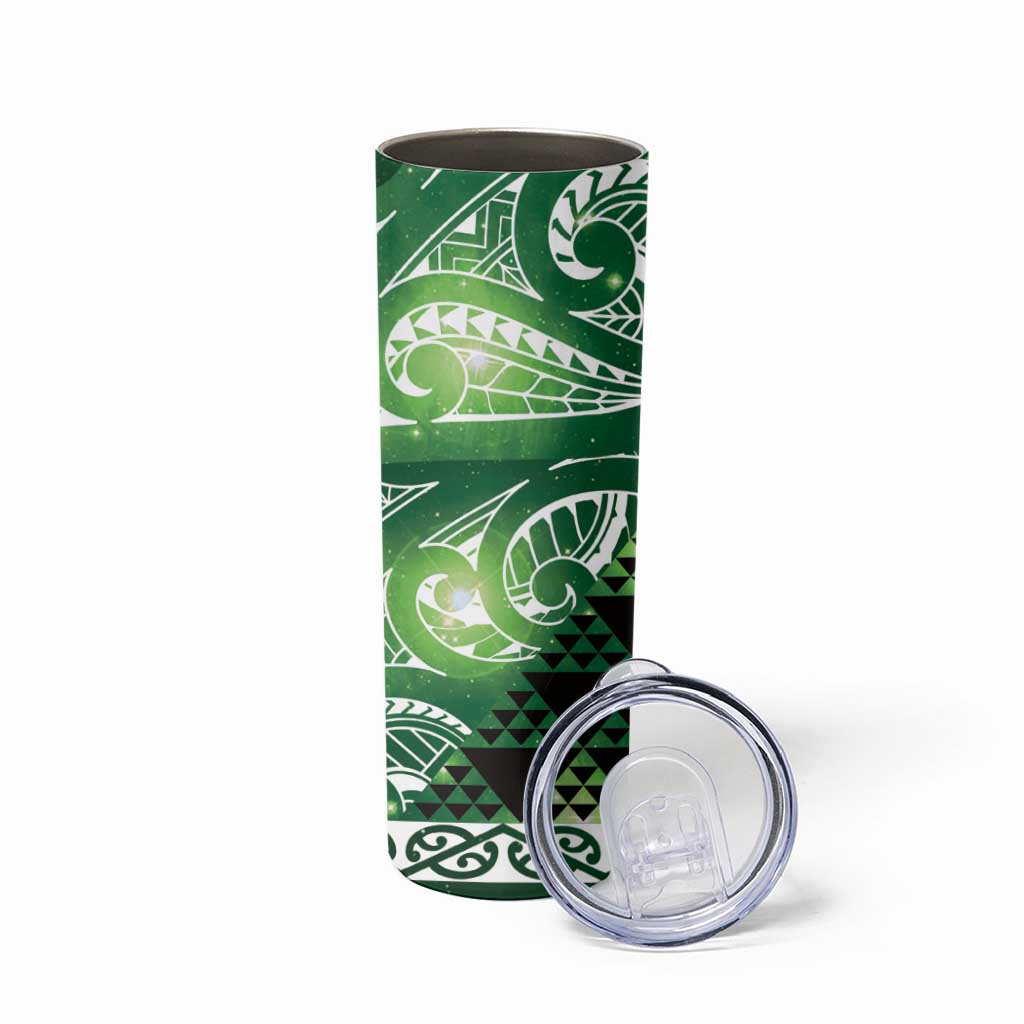 Matariki New Zealand Skinny Tumbler NZ Niho Taniwha Maori New Year Green Galaxy LT14 - Polynesian Pride