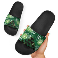Matariki New Zealand Slide Sandals NZ Niho Taniwha Maori New Year Green Galaxy