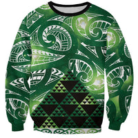 Matariki New Zealand Sweatshirt NZ Niho Taniwha Maori New Year Green Galaxy