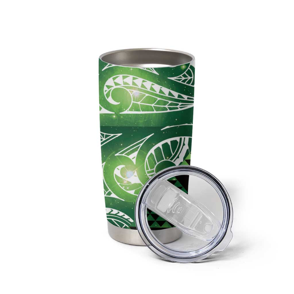 Matariki New Zealand Tumbler Cup NZ Niho Taniwha Maori New Year Green Galaxy LT14 - Polynesian Pride