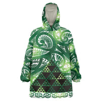 Matariki New Zealand Wearable Blanket Hoodie NZ Niho Taniwha Maori New Year Green Galaxy LT14 One Size Green - Polynesian Pride