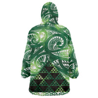 Matariki New Zealand Wearable Blanket Hoodie NZ Niho Taniwha Maori New Year Green Galaxy LT14 - Polynesian Pride