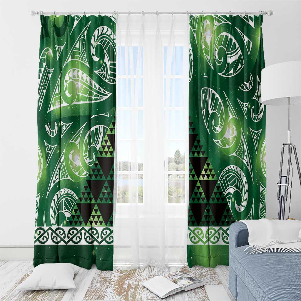 Matariki New Zealand Window Curtain NZ Niho Taniwha Maori New Year Green Galaxy