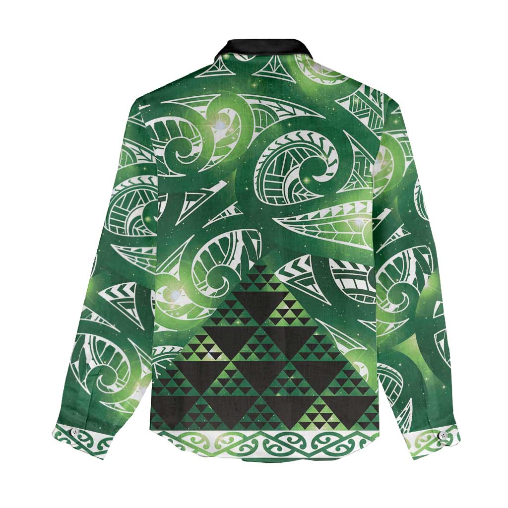 Matariki New Zealand Women Casual Shirt NZ Niho Taniwha Maori New Year Green Galaxy LT14 - Polynesian Pride