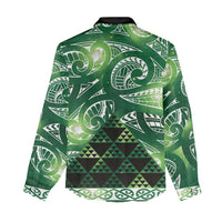 Matariki New Zealand Women Casual Shirt NZ Niho Taniwha Maori New Year Green Galaxy LT14 - Polynesian Pride