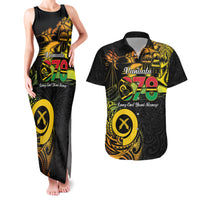 Personalised Vanuatu 678 Couples Matching Tank Maxi Dress and Hawaiian Shirt Proud To Be A Ni-Van LT14 Black - Polynesian Pride