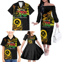 Personalised Vanuatu 678 Family Matching Off The Shoulder Long Sleeve Dress and Hawaiian Shirt Proud To Be A Ni-Van LT14 - Polynesian Pride