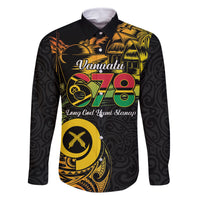 Personalised Vanuatu 678 Family Matching Off The Shoulder Long Sleeve Dress and Hawaiian Shirt Proud To Be A Ni-Van LT14 Dad's Shirt - Long Sleeve Black - Polynesian Pride