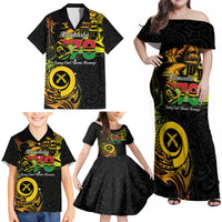Personalised Vanuatu 678 Family Matching Off Shoulder Maxi Dress and Hawaiian Shirt Proud To Be A Ni-Van LT14 - Polynesian Pride