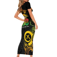 Personalised Vanuatu 678 Family Matching Short Sleeve Bodycon Dress and Hawaiian Shirt Proud To Be A Ni-Van LT14 - Polynesian Pride
