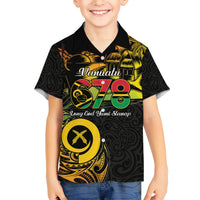 Personalised Vanuatu 678 Family Matching Short Sleeve Bodycon Dress and Hawaiian Shirt Proud To Be A Ni-Van LT14 Son's Shirt Black - Polynesian Pride