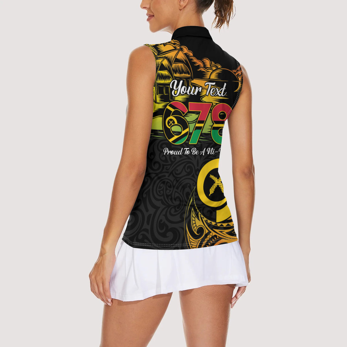Personalised Vanuatu 678 Women Sleeveless Polo Shirt Proud To Be A Ni-Van