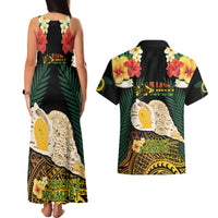 Vanuatu Triton's Trumpet Couples Matching Tank Maxi Dress and Hawaiian Shirt Tropical Flowers Vanuatuan Map LT14 - Polynesian Pride
